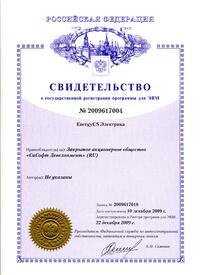Свидетельство о государственной регистрации программы для ЭВМ №2009617004